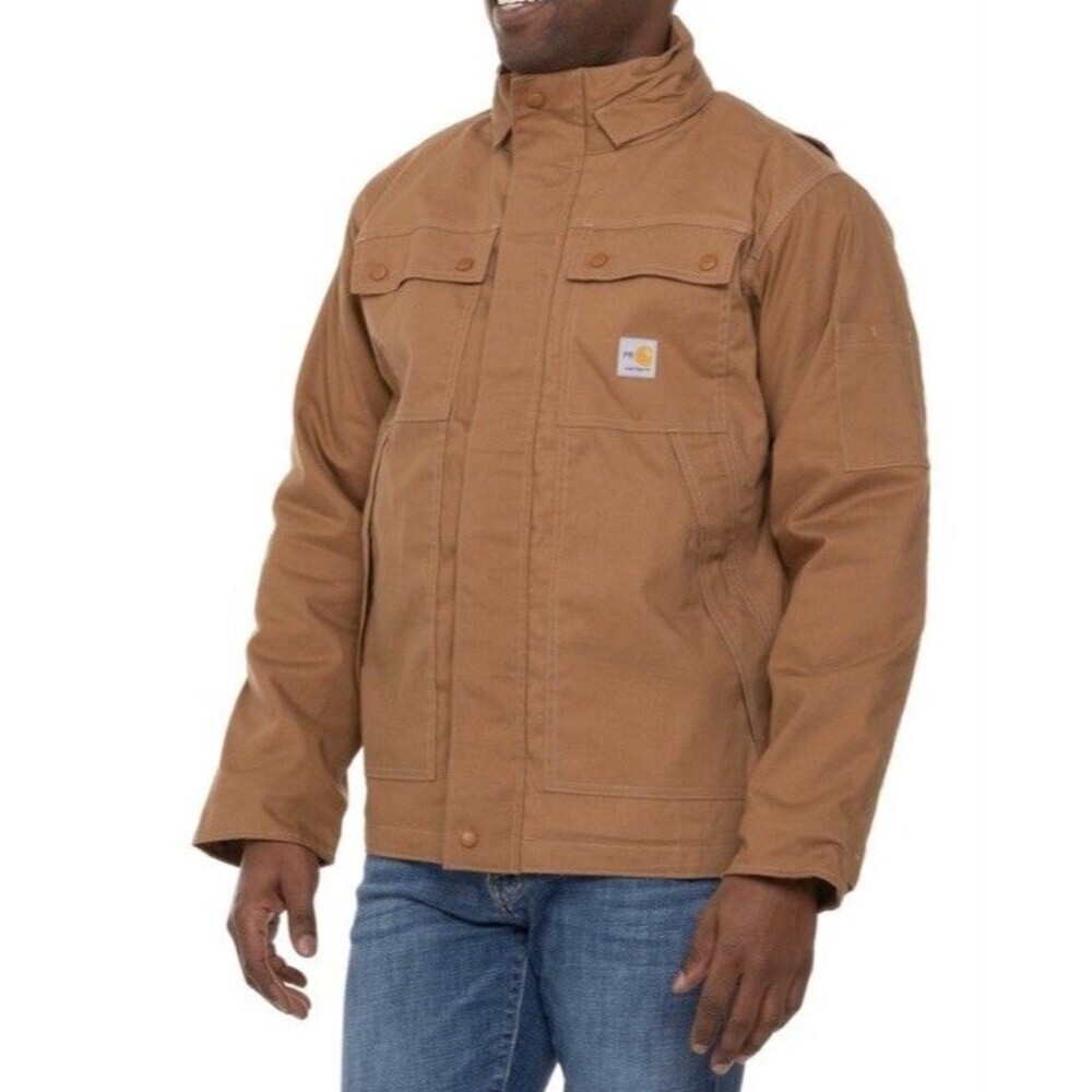 Carhartt 102182 Flame Resistant Full Swing Quick Duck Coat 3XL Reg CAT 3 Brown